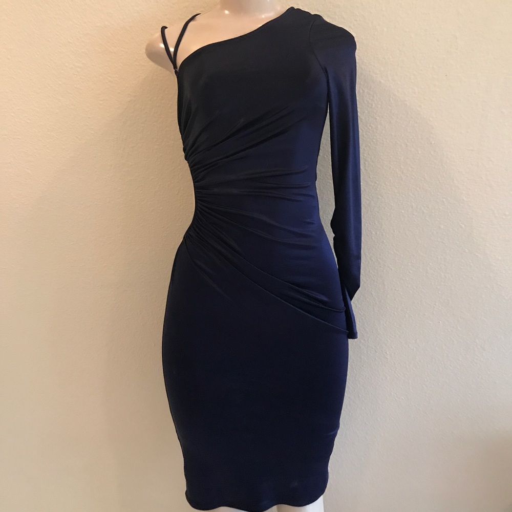 Blue Navy metálica dress